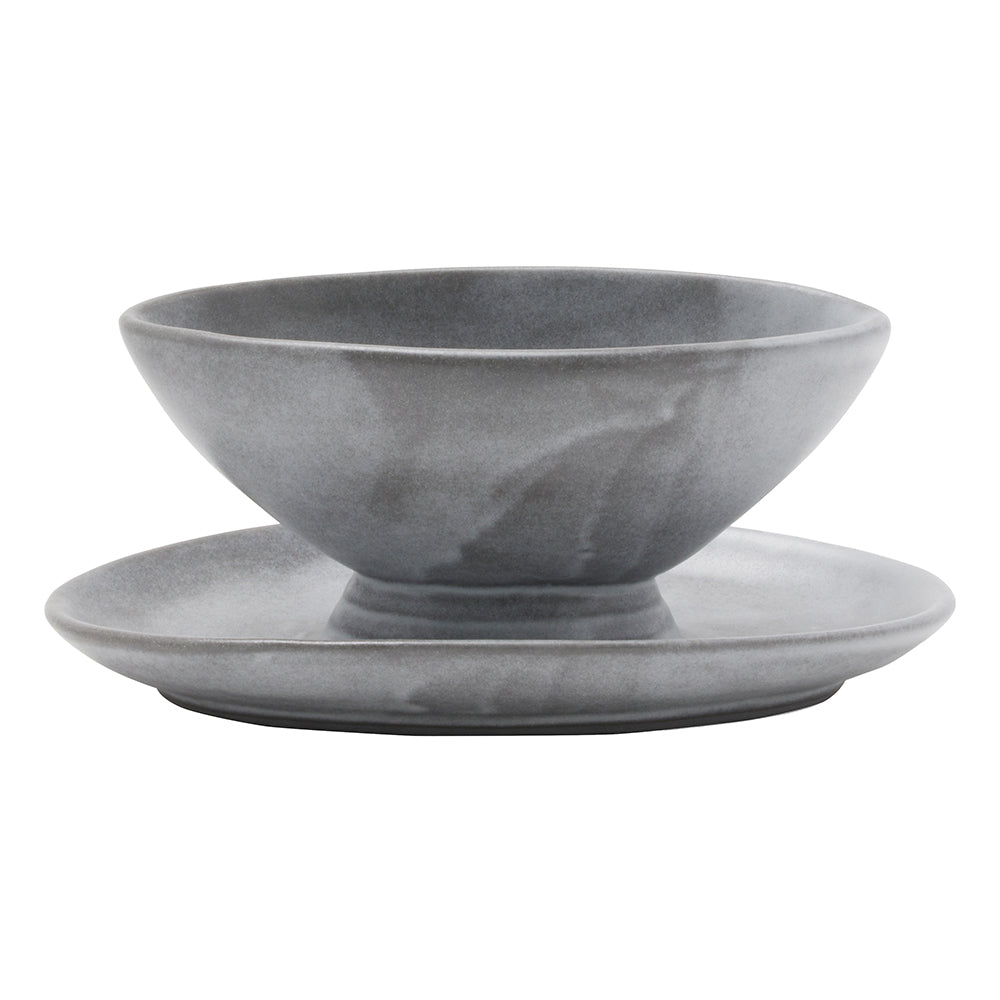 Charles Cement Glaze Gravy Boat and Saucer (Medium)