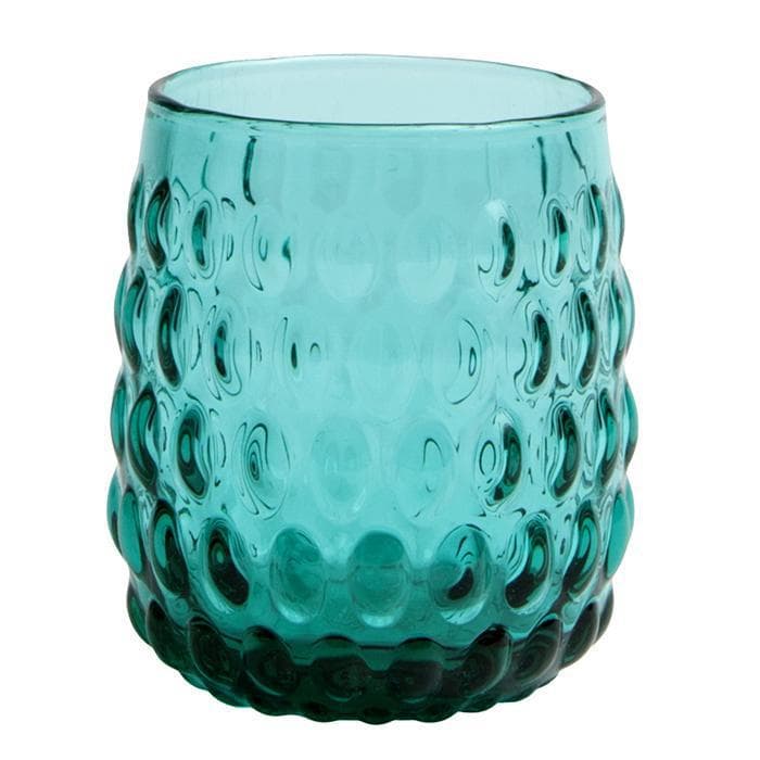 Claire Teal Hand Blown Juice Glasses Set/6