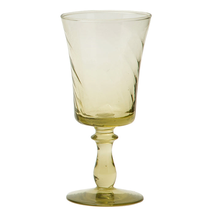 Colette Sage Green Hand Blown Glass Wine Glasses Set/6