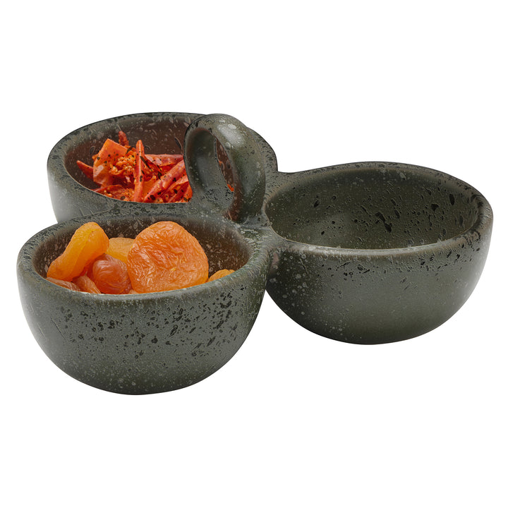 Desmond Gray Salt Glaze Triple Nut Dish