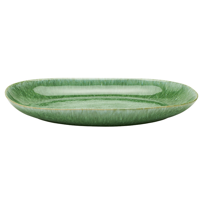 Eloise Speckled Ivory Stoneware Small Serving Platter Set/2 (Emerald Glaze)