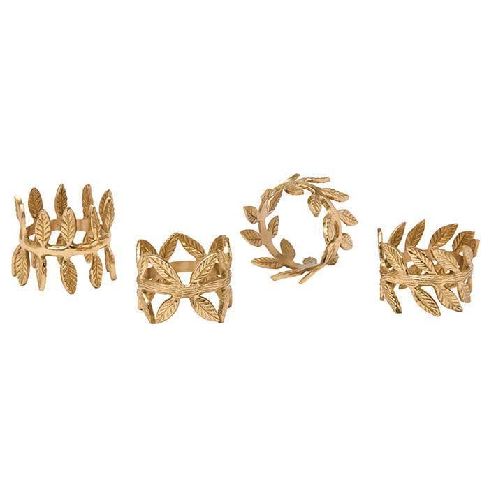 Emma Brass Napkin Rings (Gold) Set/4