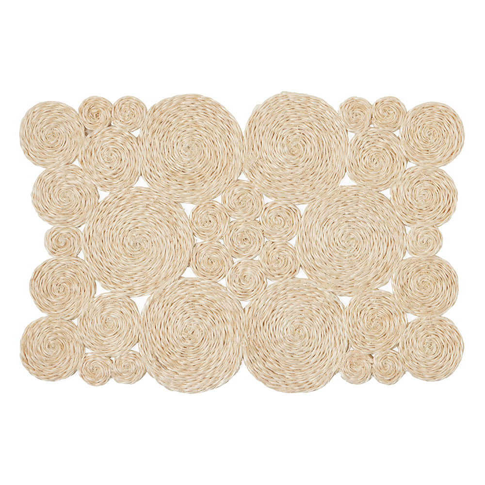 Francine Bleached Abaca Placemat Set/4 (Rectangle)