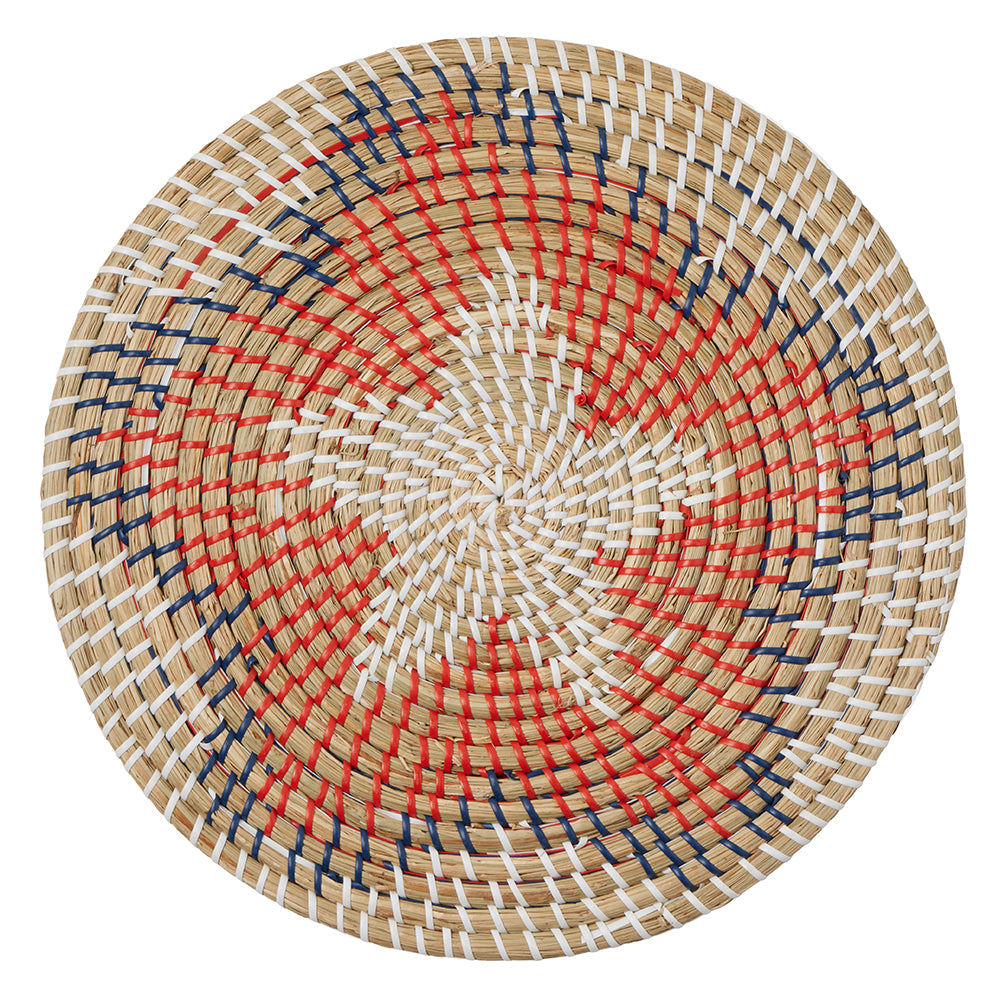 Georgia Red Round Seagrass Placemat Set/4
