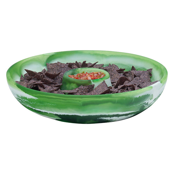 Hugo Brown Swirled Resin Chip and Dip Bowl - Thumbnail 2