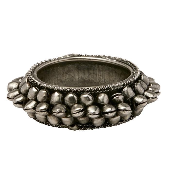 Indra Iron Napkin Rings (Antiqued Silver) Set/4