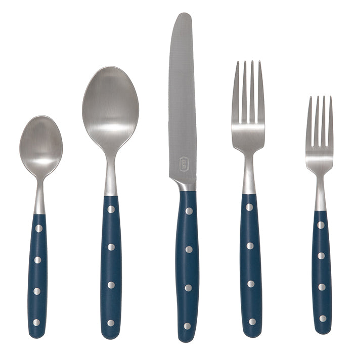 Jones Flatware 5-Piece Set (Blue/Silver)