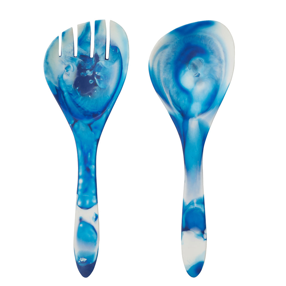 Laney Blue Swirled 2-Piece Serving Set