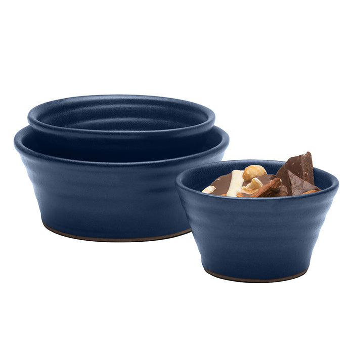 Leon Matte Navy Small Nesting Bowls Set/3