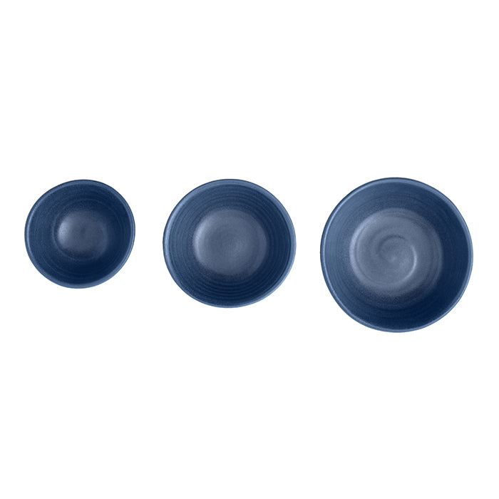 Leon Matte Navy Small Nesting Bowls Set/3 - Thumbnail 2