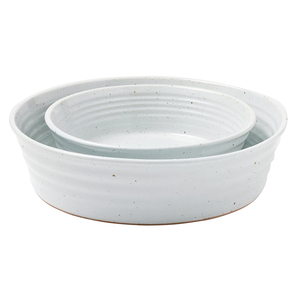 Leon White Salt Glaze Serving Bowl Set/2