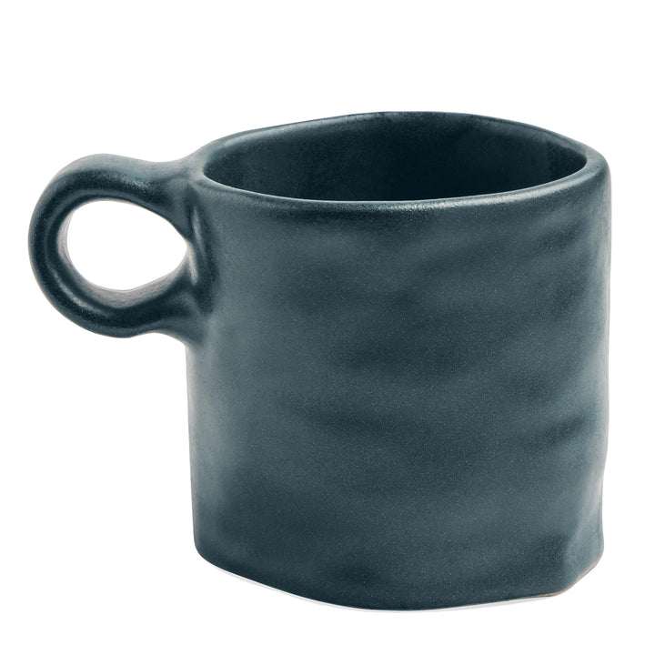 Lucas Midnight Teal Stoneware Mugs Set/4