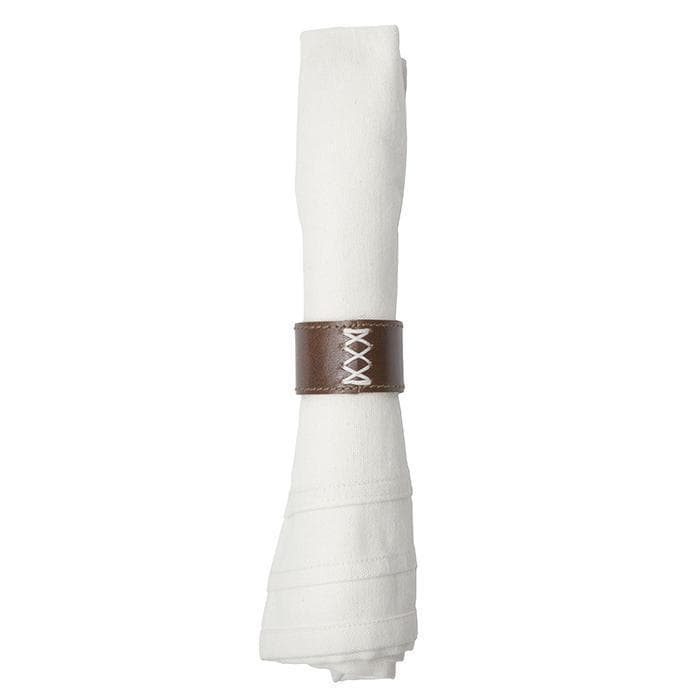 Marco Leather Napkin Rings (Tobacco) Set/4