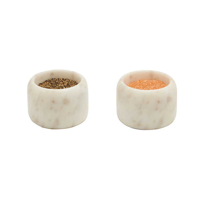Mavis White Marble Pinch Bowls Set/2 - Thumbnail 2
