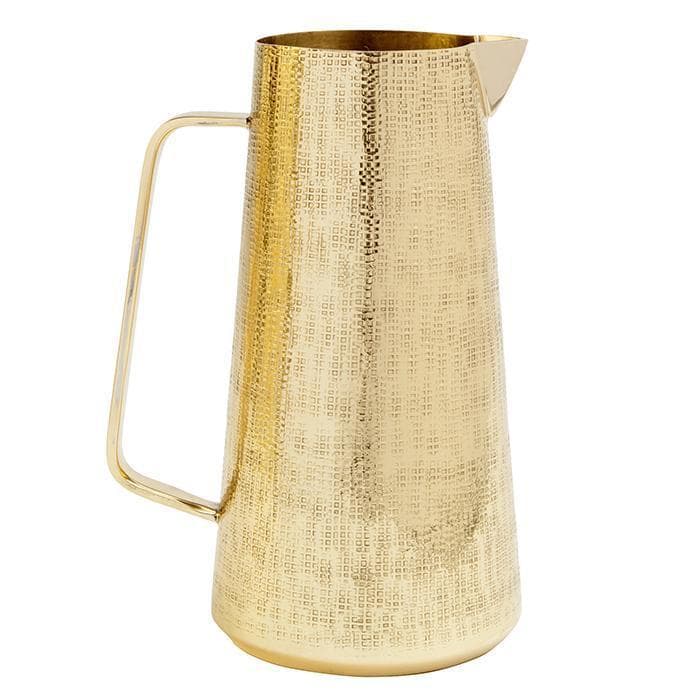 Miles Etched Metal Pitcher (Shiny Brass)