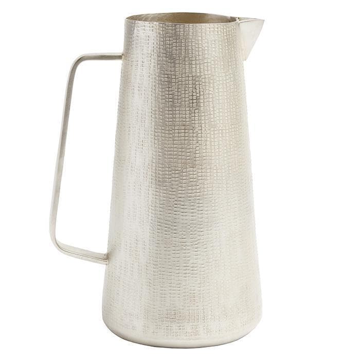 Miles Etched Metal Pitcher (Matte Silver)
