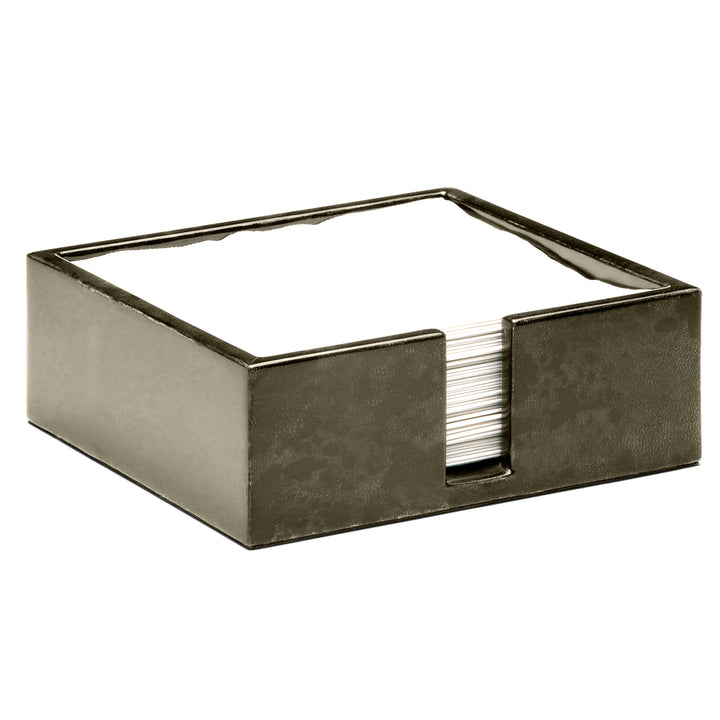 Nelson Gray Gloss Vellum Leather Luncheon Napkin Tray Set/2