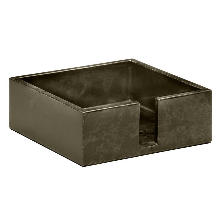 Nelson Gray Gloss Vellum Leather Luncheon Napkin Tray Set/2