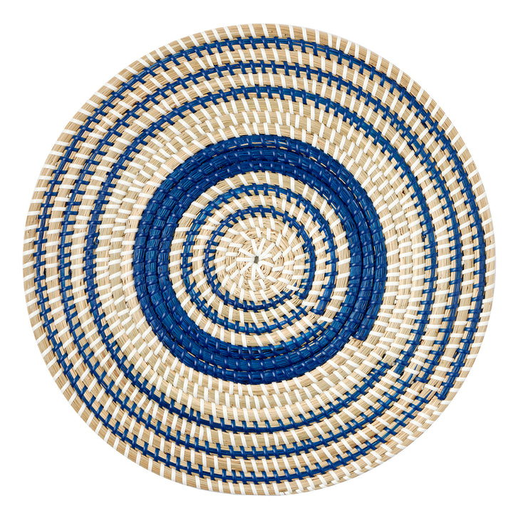 Odelia Dark Navy/Natural Seagrass Placemats Set Of 4 (Round)