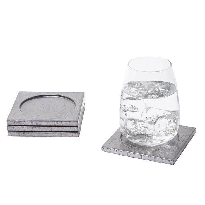 Odessa Lacquered Square Coasters (Antiqued Smoke) Set/4