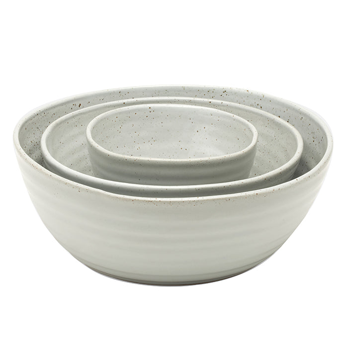 Regina Serving Bowls Set/3 (White Salt Glaze)