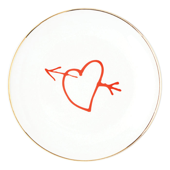 Sabrina White Porcelain Heart Bread Plates Set/4