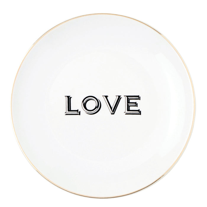 Sabrina White Porcelain Love Salad/Dessert Plates Set/4