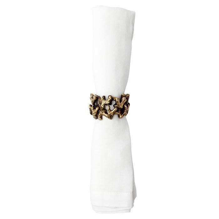 Sasha Brass Coral Napkin Rings - Thumbnail 2