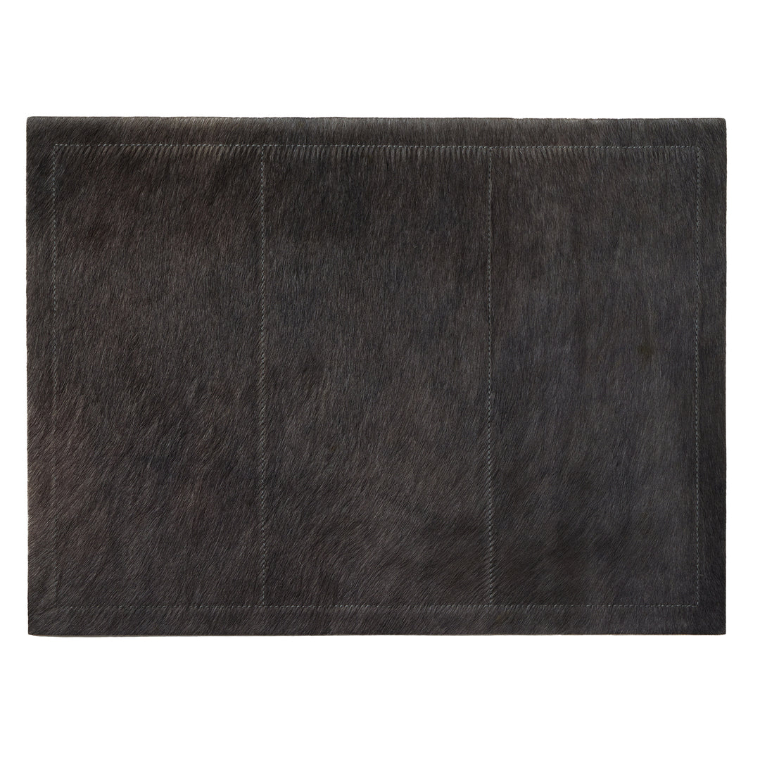 Tanner Midnight Hair-On-Hide Placemats Set Of 2 (Rectangle)