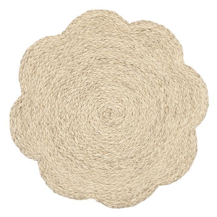 Vera Raffia Flower Placemats (Bleached ) Set/4