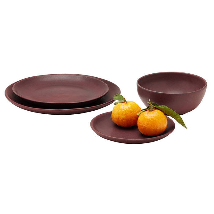 Wellington Oxblood Stoneware Bread/Cupcake Plates Set/4