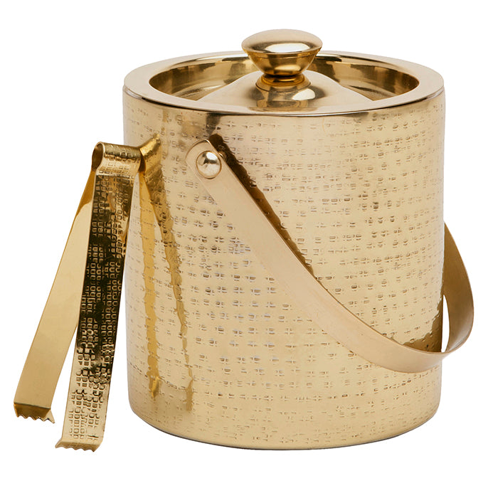 Winsford Shiny Brass Ice Bucket and Tongs