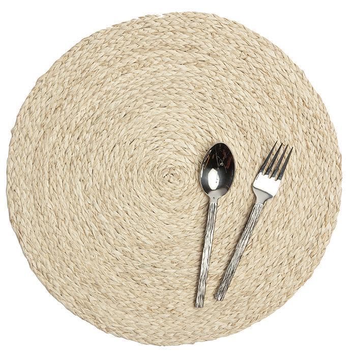 Zoey Raffia Round Placemats (Bleached) Set/4