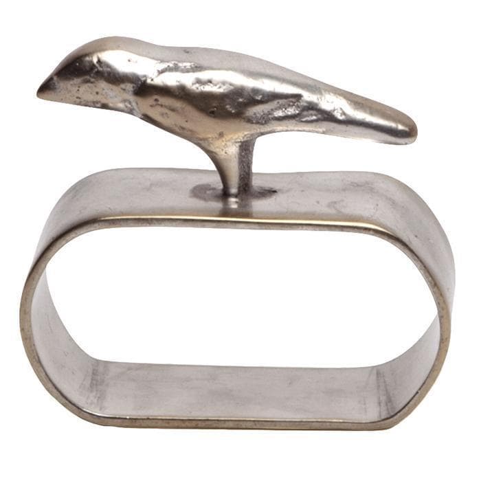 Hailey Bird Napkin Rings Antiqued Pewter Set/4