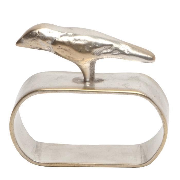 Hailey Bird Napkin Rings (Tarnished Silver) Set/4