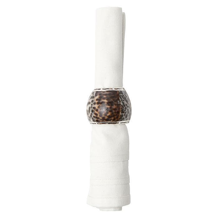 Wide Tiger Cowrie Shell Napkin Rings Set/4
