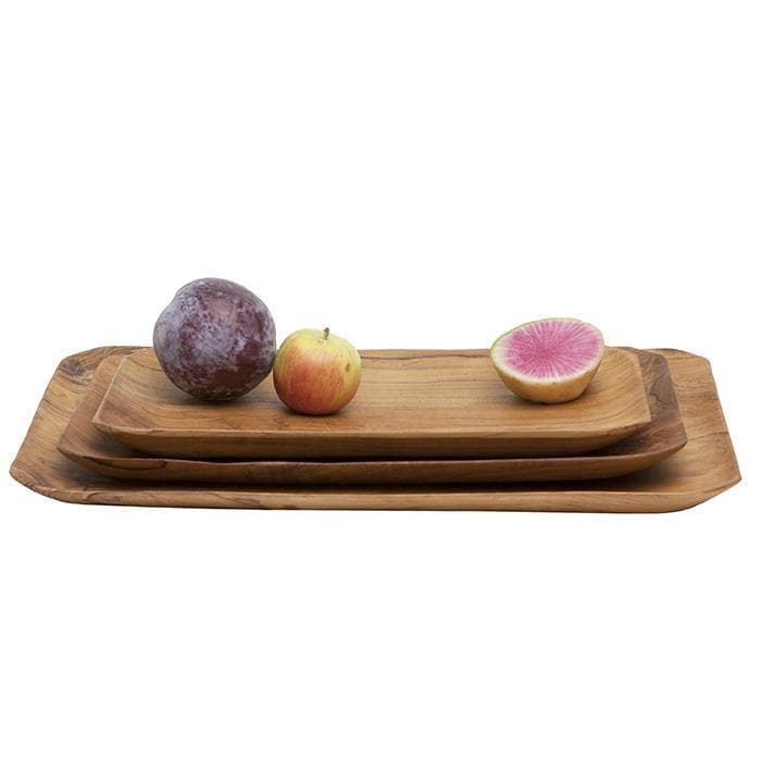 Xander Natural Teak Serving Trays Set/3