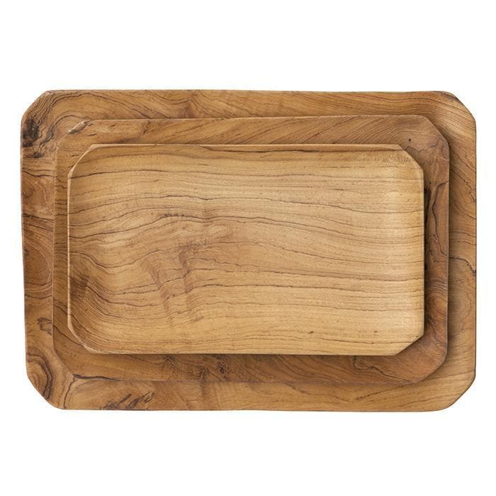 Xander Natural Teak Serving Trays Set/3 - Thumbnail 2