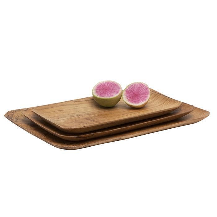 Xander Natural Teak Serving Trays Set/3 - Thumbnail 3