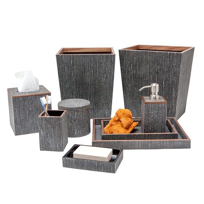 Bruges Faux Silk Tissue Box (Charcoal)