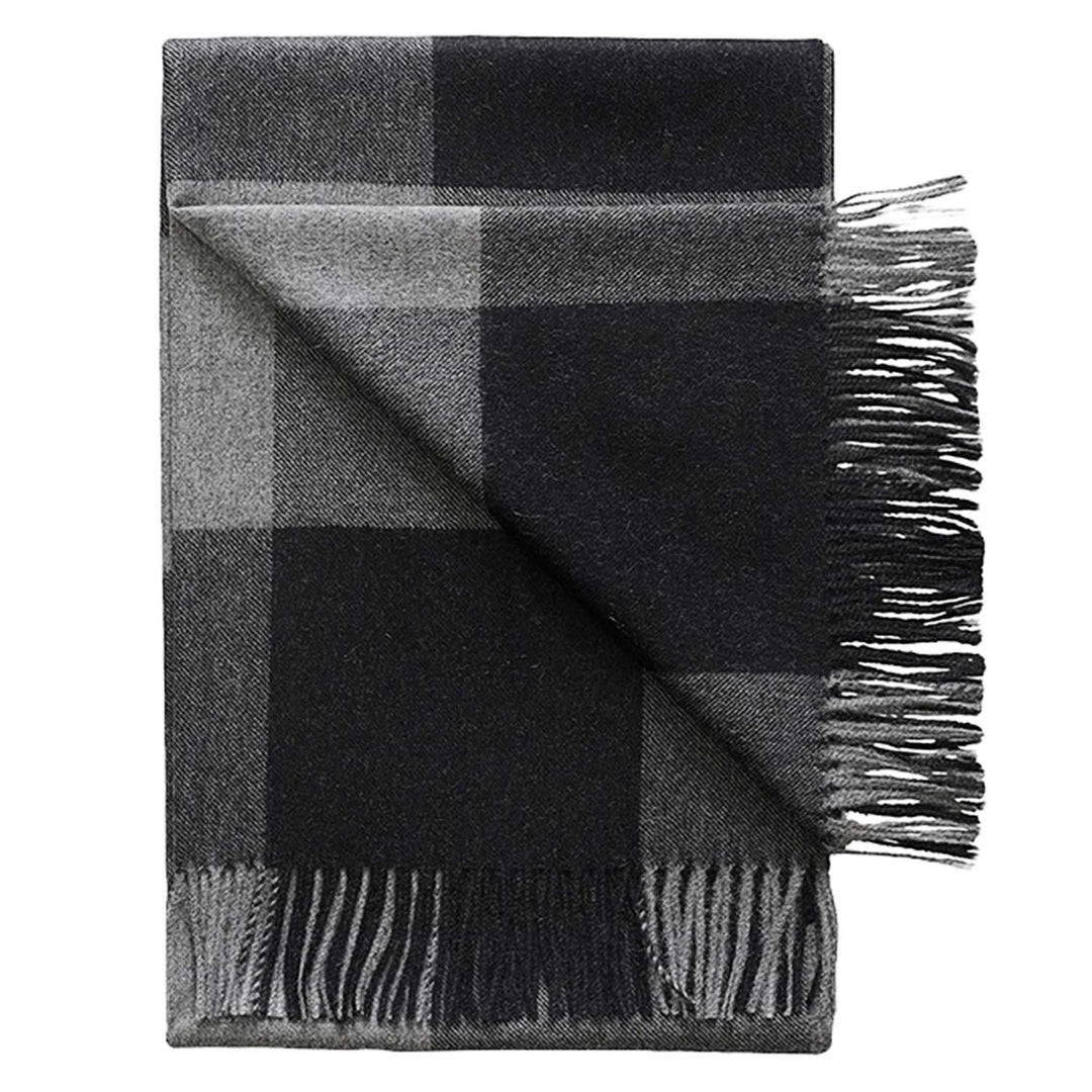 Buffalo Baby Alpaca Throw (Black with Grey Checks)