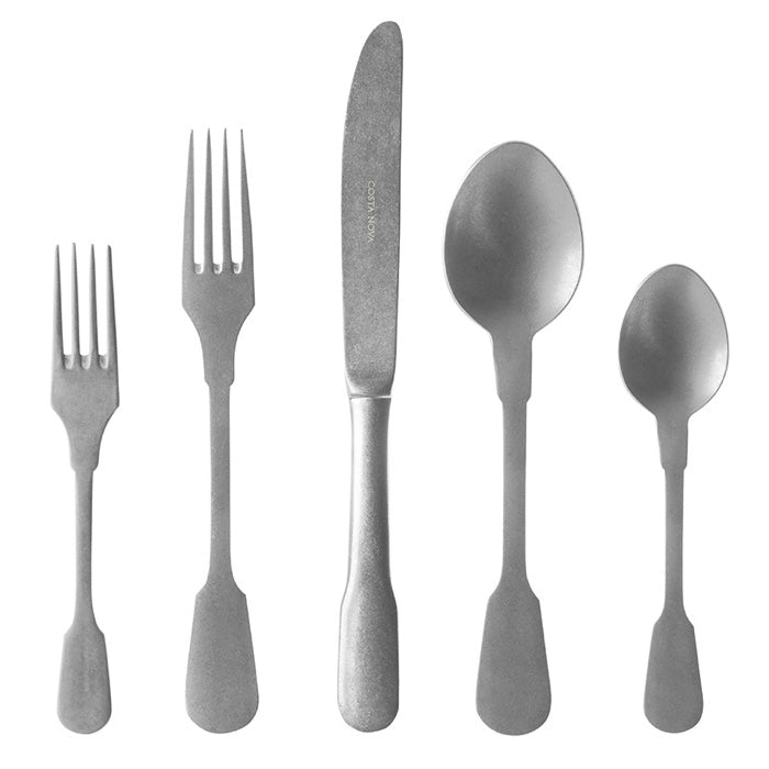 Costa Nova Saga Brushed Matte Stainless Steel Flatware Set