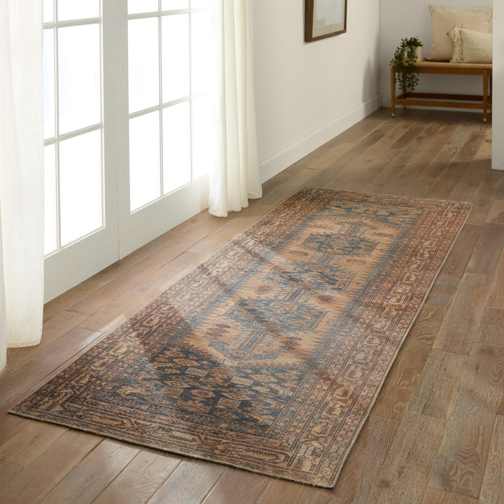 Vibe by Jaipur Living Reeves Medallion Brown/ Blue Area Rug (CANTEENA - CAN03)