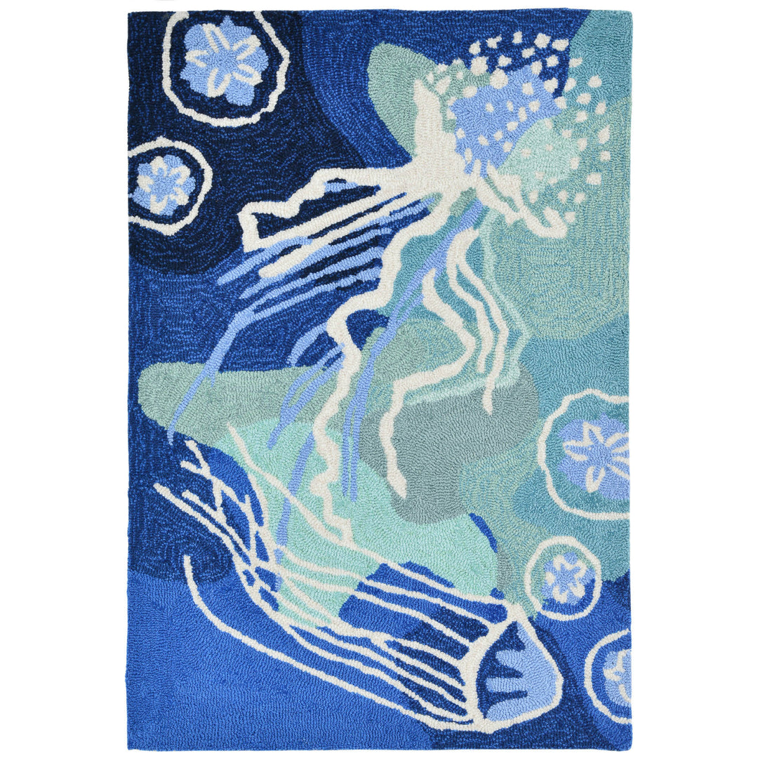 Liora Manne Capri Jelly Fish Indoor/Outdoor Rug Ocean