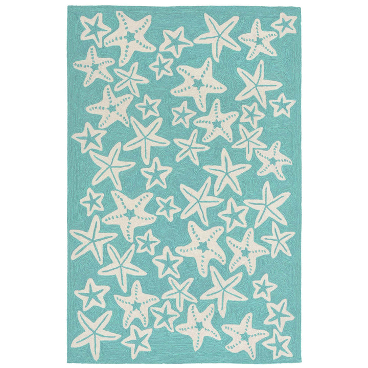 Liora Manne Capri Starfish Indoor/Outdoor Rug Aqua