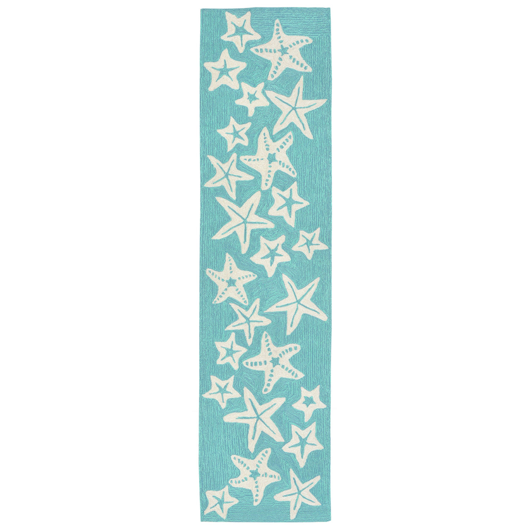 Liora Manne Capri Starfish Indoor/Outdoor Rug Aqua