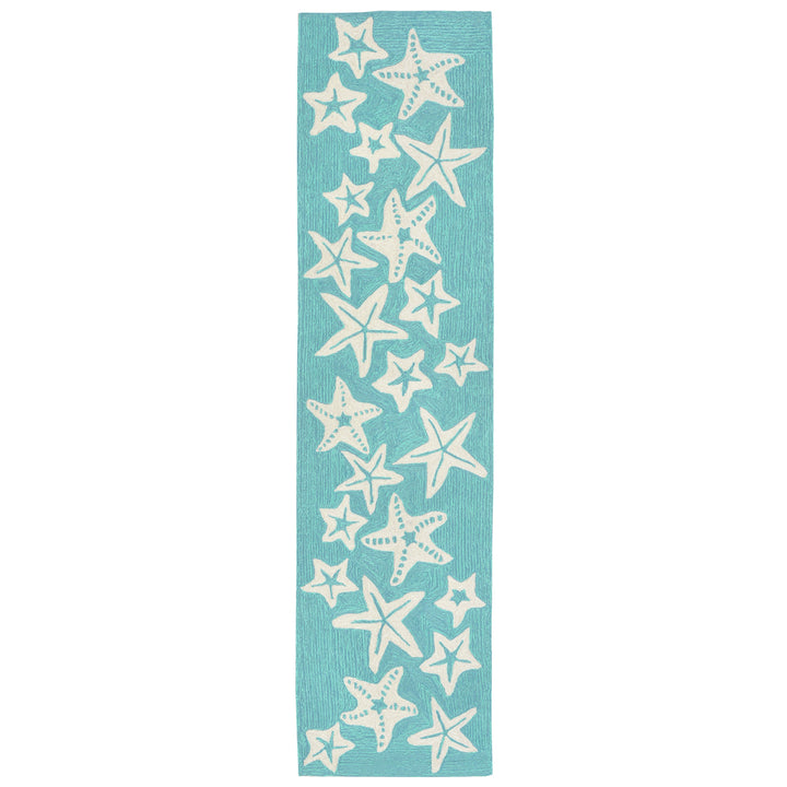 Liora Manne Capri Starfish Indoor/Outdoor Rug Aqua