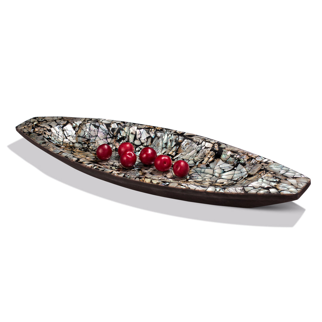 Ladorada Mother of Pearl -Black Oblong Centerpiece