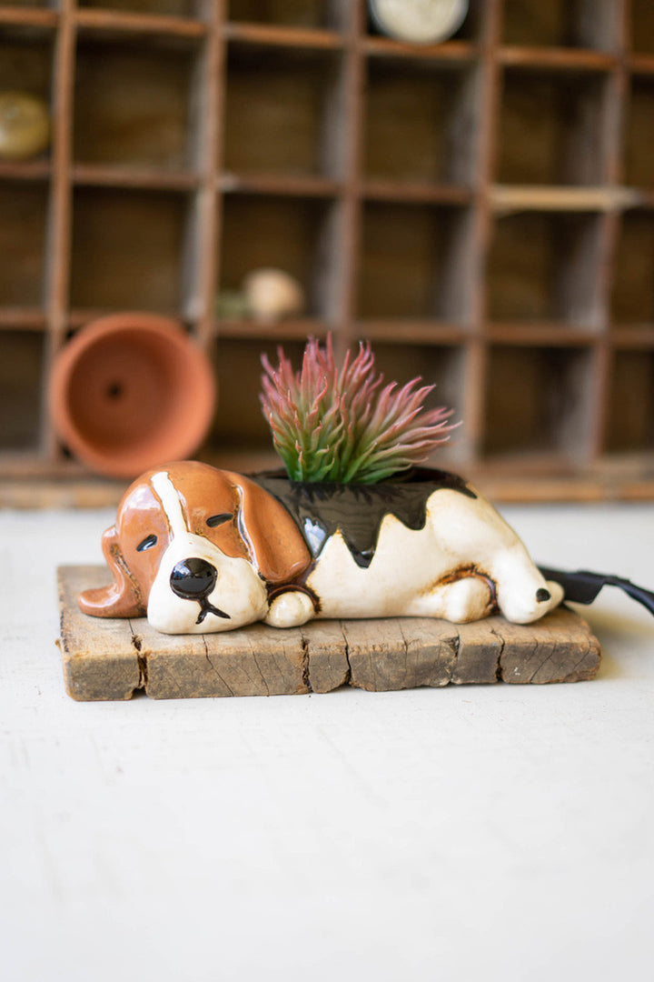 Ceramic Beagle Planter