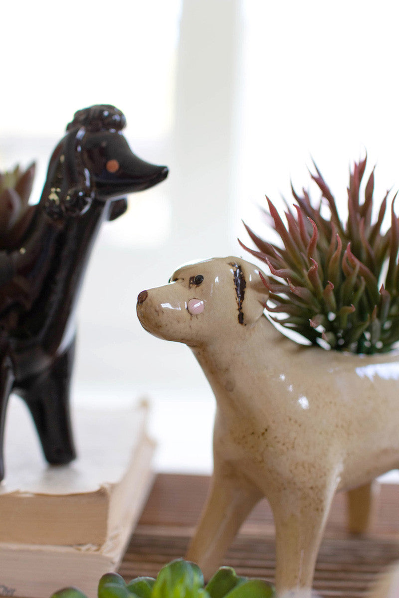 ceramic animal plant pots Set Of 5 Ceramic Dog Planters – Hudson & Vine